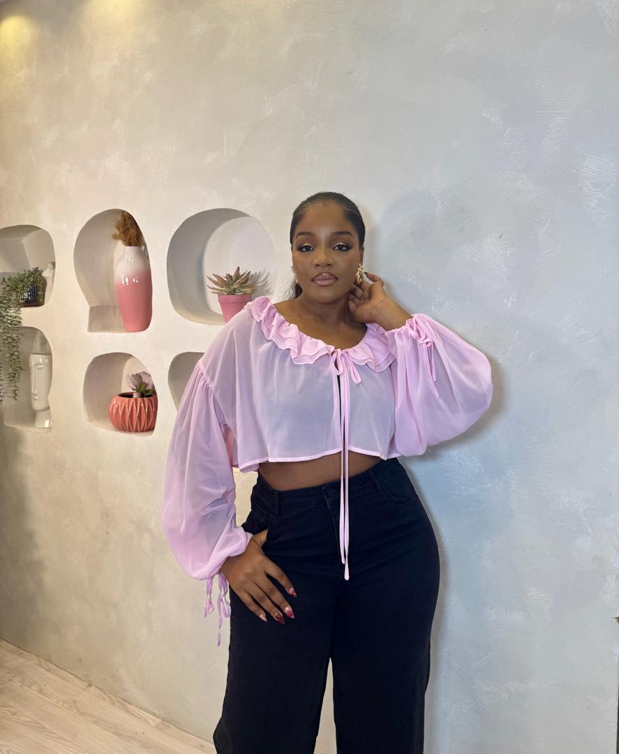 Sweet Peony Ruffle Tie Top