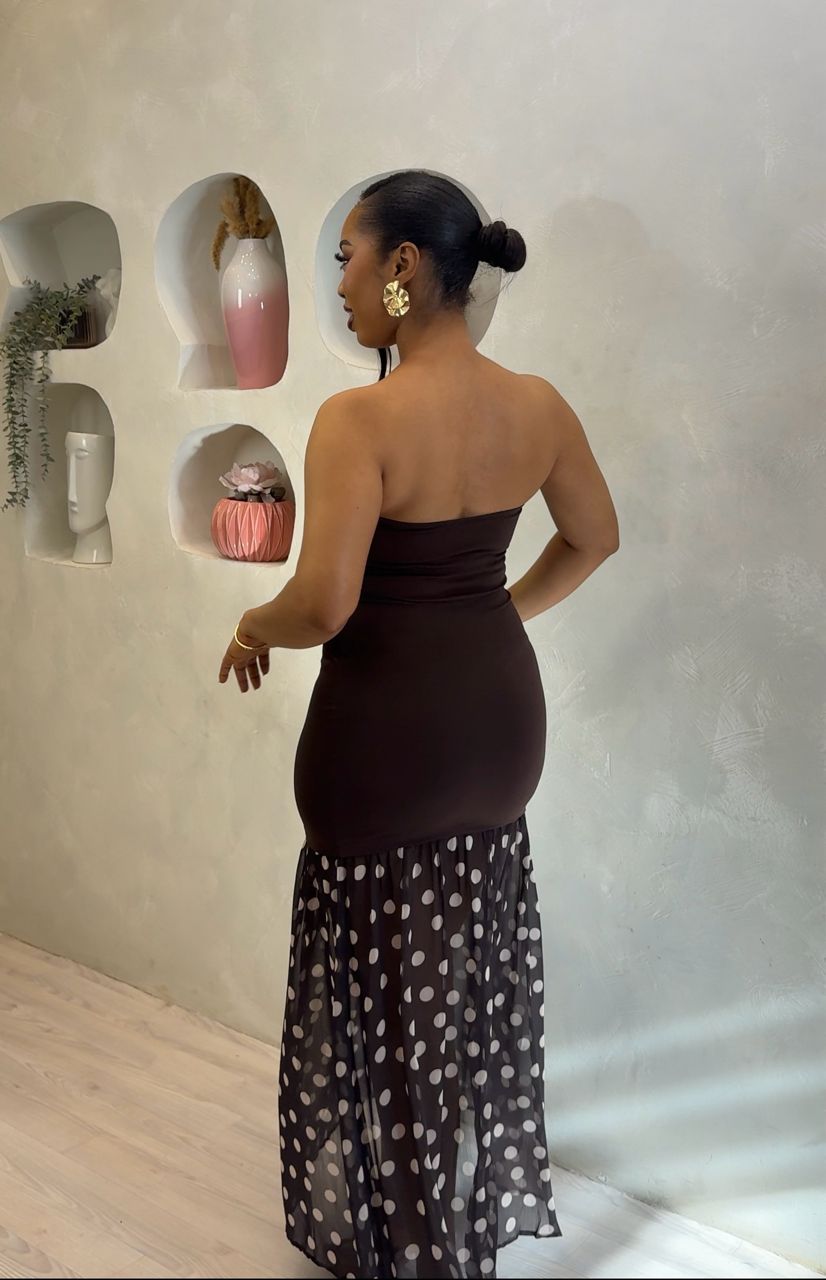 Satin And Dots Maxi Dress