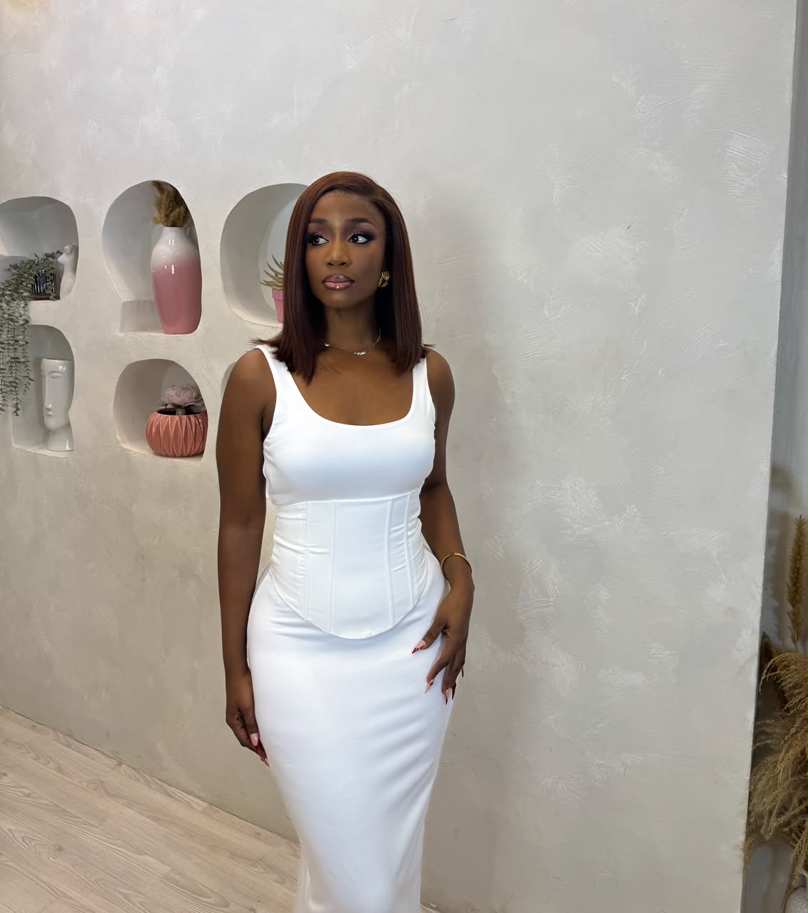 Ivory Sculpt Maxi Dress