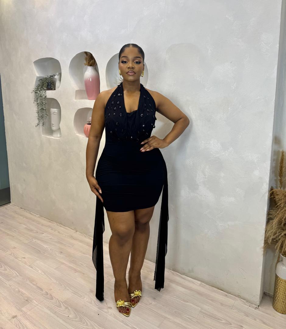 Brown Sugar Halter Mini Dress