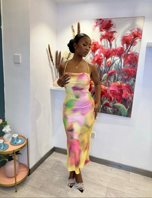 Cindy Satin Midi Dress